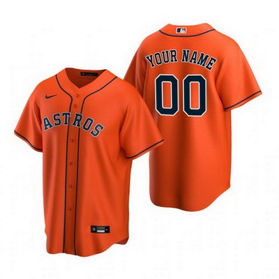 Toddler Houston Astros Customized Orange Alternate 2020 Cool Base Jersey