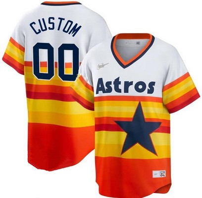 Toddler Houston Astros Customized Orange Cooperstown Cool Base Jersey