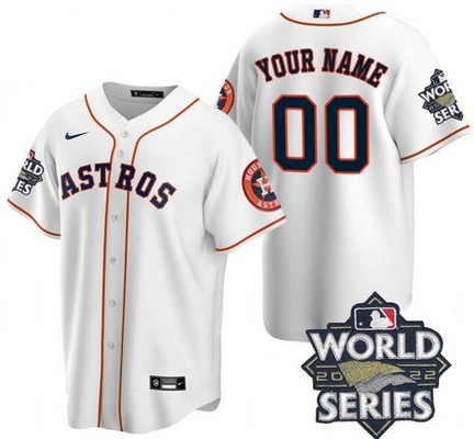Toddler Houston Astros Customized White Team Logo 2022 World Series Cool Base Jersey