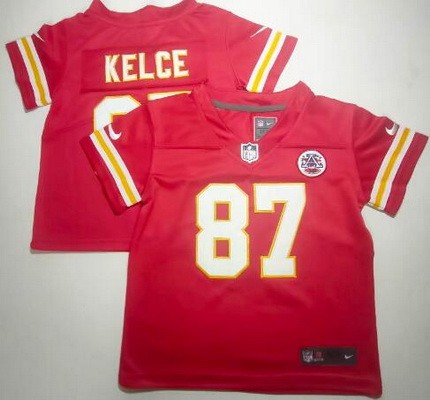 Toddler Kansas City Chiefs #87 Travis Kelce Limited Red Vapor Jersey