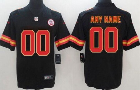 Toddler Kansas City Chiefs Customized Limited Black Vapor Jersey