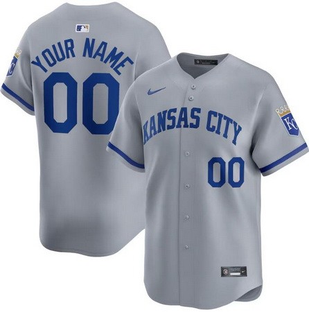 Toddler Kansas City Royals Customized Gray Limited Jersey