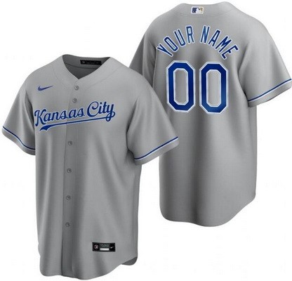 Toddler Kansas City Royals Customized Gray Road Cool Base Jersey