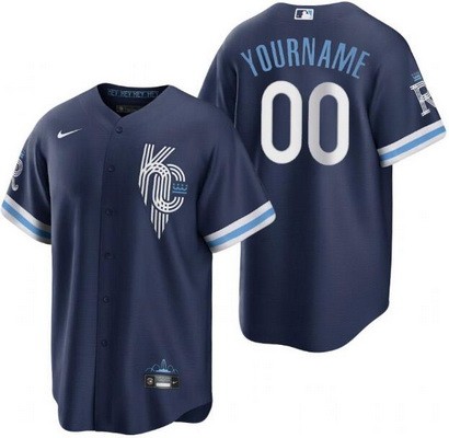 Toddler Kansas City Royals Customized Navy 2022 City Connect Cool Base Jersey