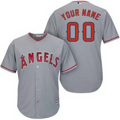 Toddler Los Angeles Angels Customized Gray Cool Base Jersey