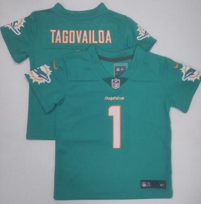 Toddler Miami Dolphins #1 Tua Tagovailoa Limited Aqua Vapor Jersey