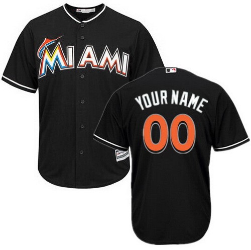 Toddler Miami Marlins Customized Black Cool Base Jersey