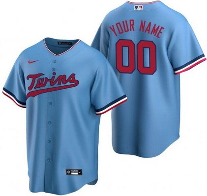 Toddler Minnesota Twins Customized Light Blue Cool Base Jersey