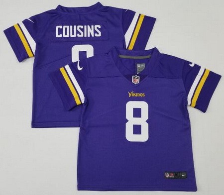 Toddler Minnesota Vikings #8 Kirk Cousins Limited Purple Vapor Jersey