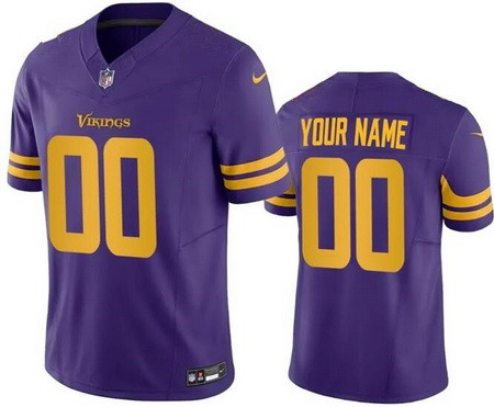Toddler Minnesota Vikings Customized Limited Purple Throwback FUSE Vapor Jersey