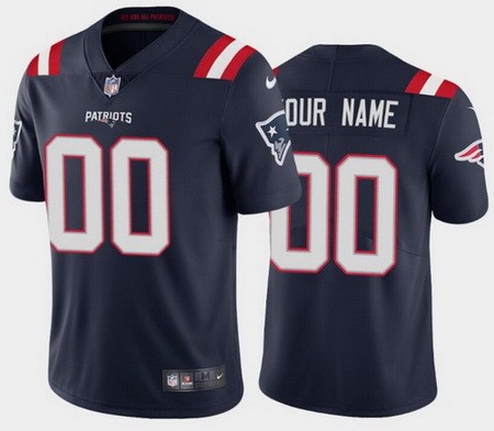 Toddler New England Patriots Customized Limited Navy Vapor Jersey