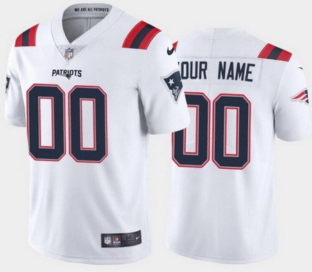 Toddler New England Patriots Customized Limited White Vapor Jersey