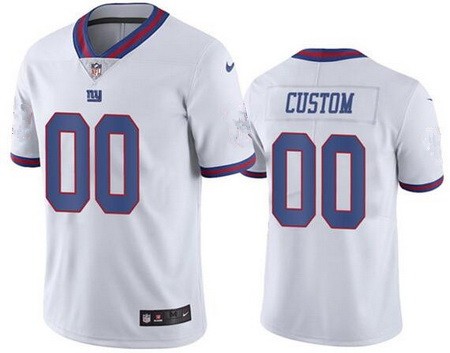 Toddler New York Giants Customized Limited White Rush Color Jersey