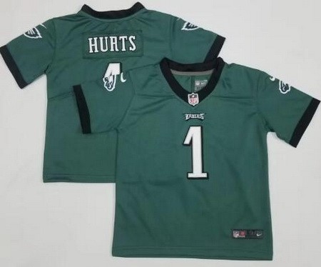 Toddler Philadelphia Eagles #1 Jalen Hurts Limited Green Vapor Jersey