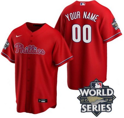 Toddler Philadelphia Phillies Customized Red 2022 World Series Cool Base Jersey