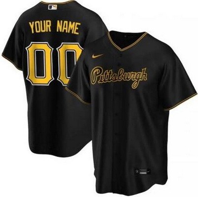 Toddler Pittsburgh Pirates Customized Black Alternate Cool Base Jersey