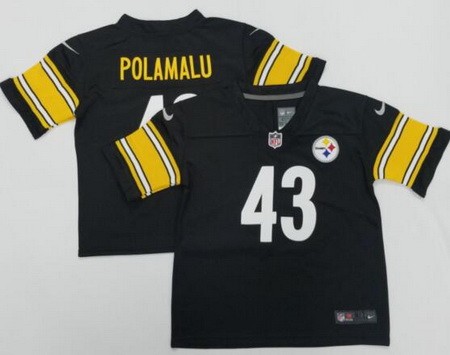 Toddler Pittsburgh Steelers #43 Troy Polamalu Limited Black Vapor Jersey