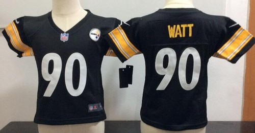 Toddler Pittsburgh Steelers #90 TJ Watt Black Jersey