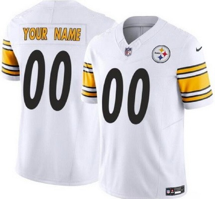 Toddler Pittsburgh Steelers Customized Limited White FUSE Vapor Jersey