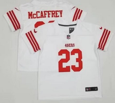 Toddler San Francisco 49ers #23 Christian McCaffrey Limited White 2022 Vapor Jersey