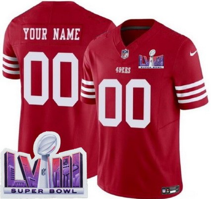 Toddler San Francisco 49ers Customized Limited Red LVIII Super Bowl FUSE Vapor Jersey