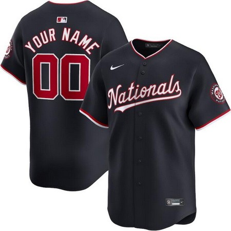 Toddler Washington Nationals Customized Navy Limited Jersey