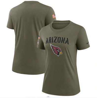 Women's Arizona Cardinals Olive 2022 Salute To Service Legend T Shirt