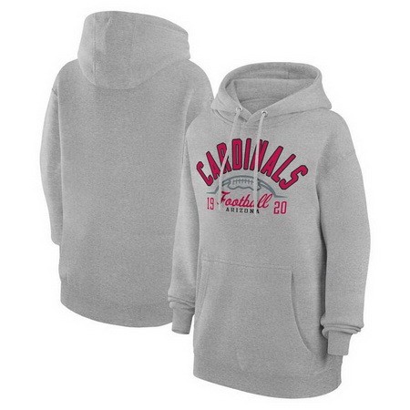Women's Arizona Cardinals Starter Gray Half Ball Team Pullover Hoodie