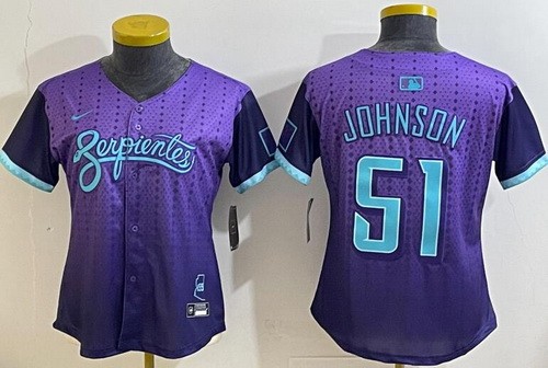 Women's Arizona Diamondbacks #51 Randy Johnson Purple 2025 City Connect Limited Jersey