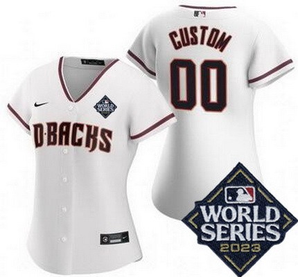 Women's Arizona Diamondbacks Customized White 2023 World Series Cool Base Jersey