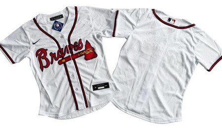 Women's Atlanta Braves Blank White Cool Base Jersey