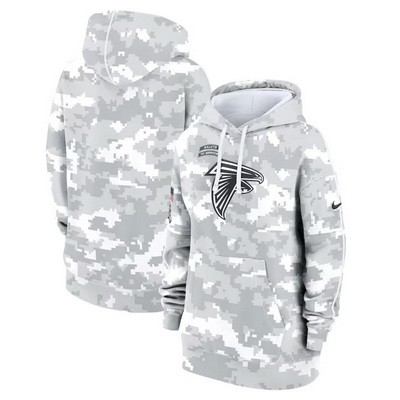Women's Atlanta Falcons Arctic Camo 2024 Salute to Service Club Fleece Pullover Hoodie