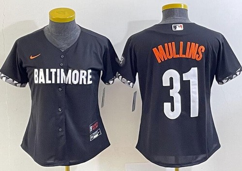 Women's Baltimore Orioles #31 Cedric Mullins Black 2023 City Connect Cool Base Jersey