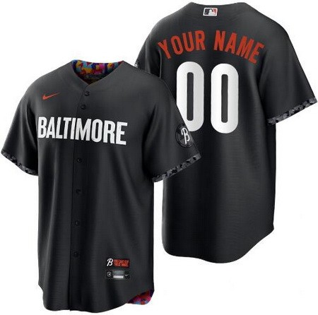 Women's Baltimore Orioles Customized Black City Connect Cool Base Jersey