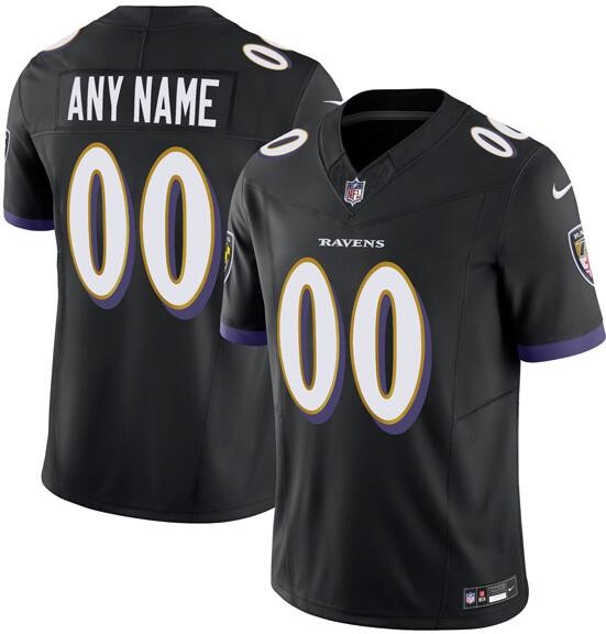 Women's Baltimore Ravens Customized Limited Black FUSE Vapor Jersey