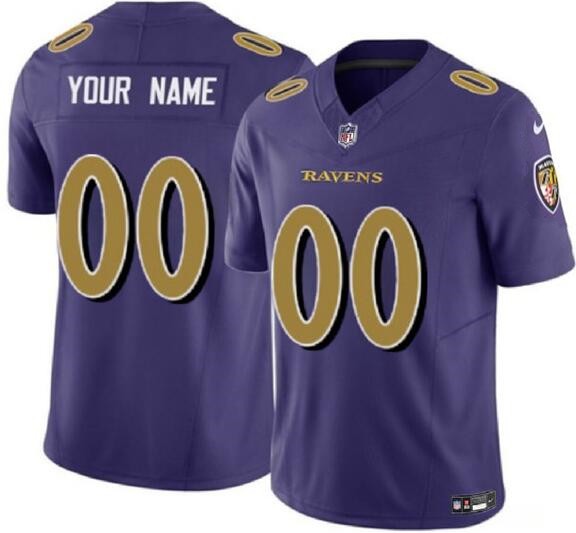 Women's Baltimore Ravens Customized Limited Purple Alternate FUSE Vapor Jersey