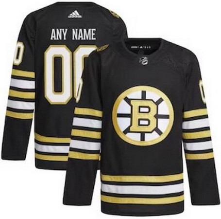 Women's Boston Bruins Customized Black 100th Anniversary Authentic Jersey