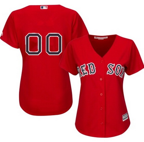 Women's Boston Red Sox Customized Red Cool Base Jersey