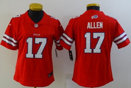 Women's Buffalo Bills #17 Josh Allen Limited Red Rush Color Jersey