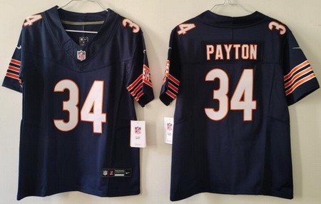 Women's Chicago Bears #34 Walter Payton Limited Navy FUSE Vapor Jersey