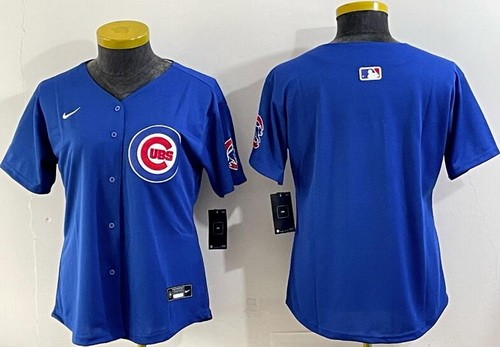 Women's Chicago Cubs Blank Blue Limited Jersey
