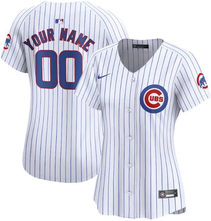 Women's Chicago Cubs Customized White Limited Jersey