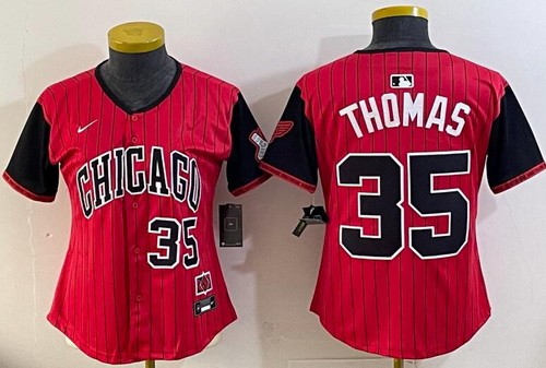 Women's Chicago White Sox #35 Frank Thomas Red 2025 City Connect Limited Jersey
