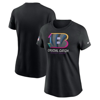 Women's Cincinnati Bengals Black 2024 Crucial Catch T Shirt