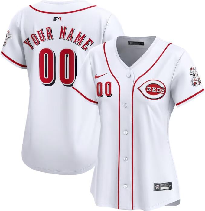 Women's Cincinnati Reds Customized White Limited Jersey