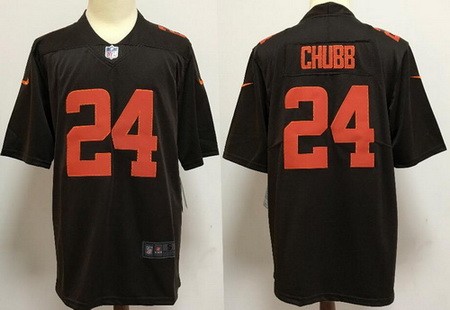 Women's Cleveland Browns #24 Nick Chubb Limited Brown Alternate Vapor Jersey