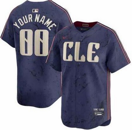 Women's Cleveland Guardians Customized Navy City Connect Limited Jersey