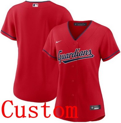 Women's Cleveland Guardians Customized Red Cool Base Jersey