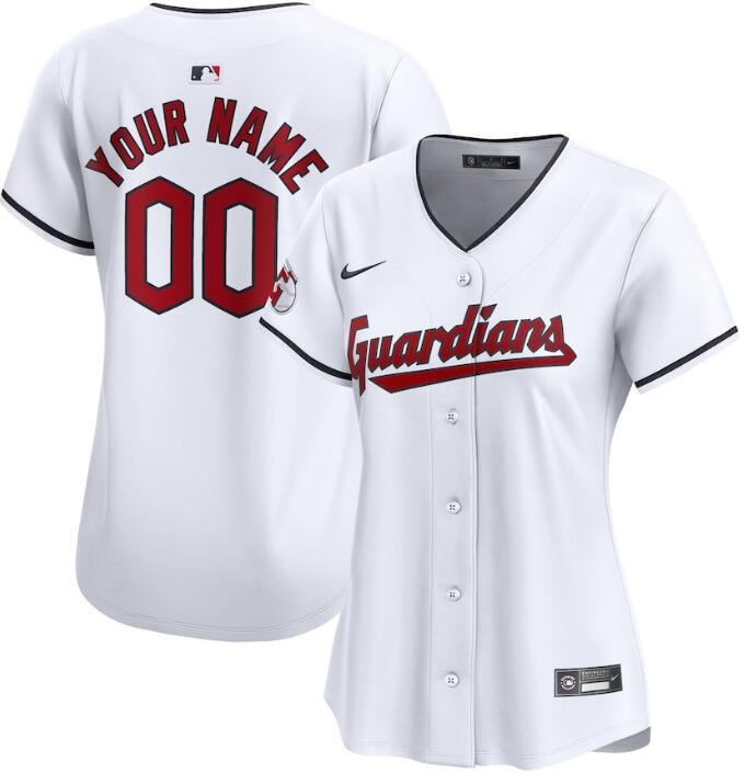 Women's Cleveland Guardians Customized White Limited Jersey