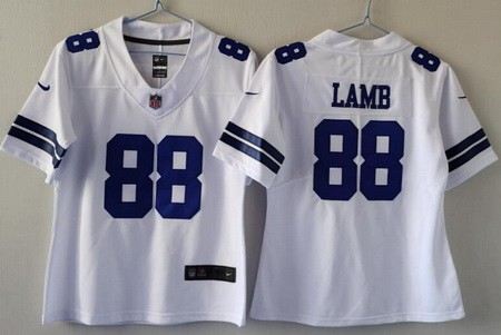 Women's Dallas Cowboys #88 CeeDee Lamb Limited White Vapor Jersey